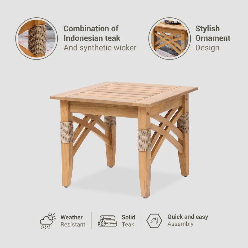 Table d'appoint d'extérieur en teck Carmel de Cambridge Casual