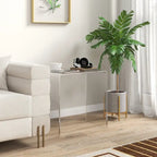 Table d'appoint en acrylique HOMCOM, table d'appoint moderne en cascade avec bords arrondis pour petits espaces, 21 x 12 x 21, transparente