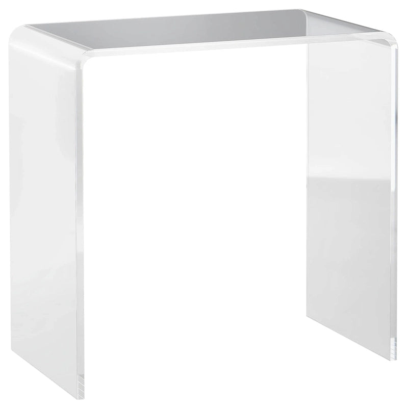 Table d'appoint en acrylique HOMCOM, table d'appoint moderne en cascade avec bords arrondis pour petits espaces, 21 x 12 x 21, transparente