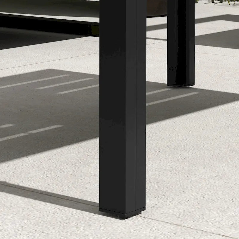 Table basse de patio Outsunny, table d'appoint d'extérieur rectangulaire avec cadre en acier et plateau à lattes pour jardin