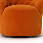 Fauteuil baril pivotant à 360 degrés SEYNAR moderne en velours avec dossier capitonné, lot de 2