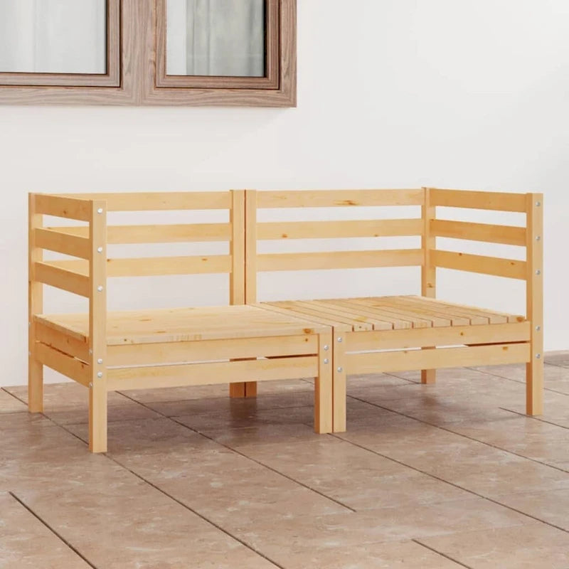 vidaXL Patio Loveseat Outdoor Patio 2-Seater Sofa for Garden Solid Wood Pine - 25 x 25 x 24.6