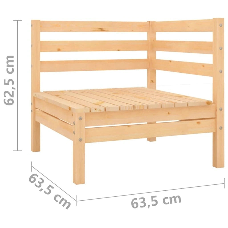 vidaXL Canapé de jardin 2 places en pin massif - 25 x 25 x 24,6