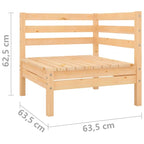vidaXL Canapé de jardin 2 places en pin massif - 25 x 25 x 24,6