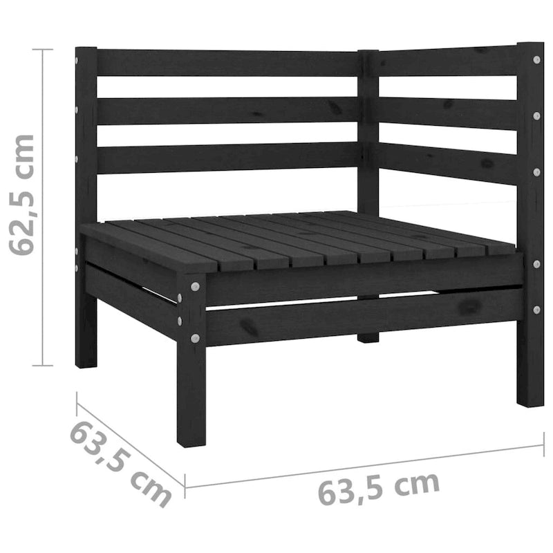 vidaXL Canapé de jardin 2 places en pin massif - 25 x 25 x 24,6