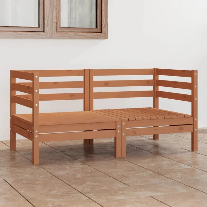 vidaXL Canapé de jardin 2 places en pin massif - 25 x 25 x 24,6