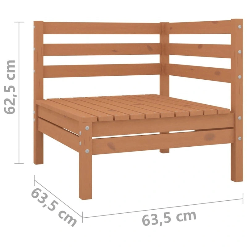 vidaXL Canapé de jardin 2 places en pin massif - 25 x 25 x 24,6