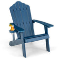Chaise Adirondack d'extérieur en HIPS résistant aux intempéries avec porte-gobelet - 33,4 x 30 x 37