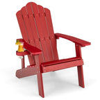 Chaise Adirondack d'extérieur en HIPS résistant aux intempéries avec porte-gobelet - 33,4 x 30 x 37