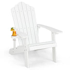 Chaise Adirondack d'extérieur en HIPS résistant aux intempéries avec porte-gobelet - 33,4 x 30 x 37