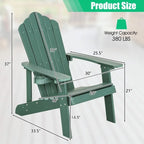 Chaise Adirondack d'extérieur en HIPS résistant aux intempéries avec porte-gobelet - 33,4 x 30 x 37
