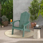 Chaise Adirondack d'extérieur en HIPS résistant aux intempéries avec porte-gobelet - 33,4 x 30 x 37