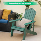Chaise Adirondack d'extérieur en HIPS résistant aux intempéries avec porte-gobelet - 33,4 x 30 x 37