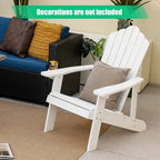 Chaise Adirondack d'extérieur en HIPS résistant aux intempéries avec porte-gobelet - 33,4 x 30 x 37