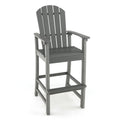 Tabouret de bar d'extérieur en PEHD, hauteur comptoir 76 cm, avec accoudoirs et repose-pieds - 68,5 x 58,5 x 132 cm