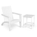 Lot de 2 chaises Adirondack de jardin Costway avec table d'appoint en bois massif