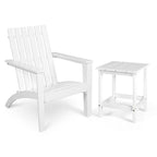 Costway 2PCS Patio Adirondack Chair Side Table Set Solid Wood Garden