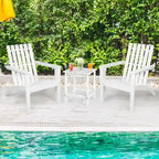 Lot de 2 chaises Adirondack de jardin Costway avec table d'appoint en bois massif