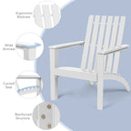 Lot de 2 chaises Adirondack de jardin Costway avec table d'appoint en bois massif