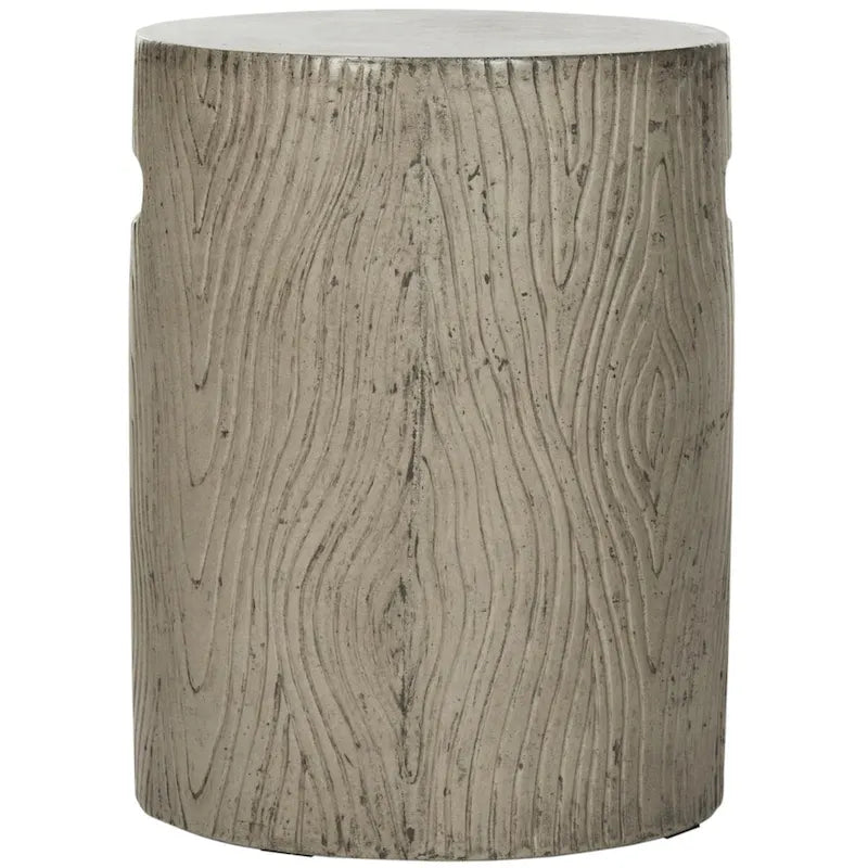 Table d'appoint d'intérieur/extérieur en béton Safavieh Reasilvia Trunk (gris foncé) - 14.9 x 14.9 x 16.5 - 15Wx15Px17H