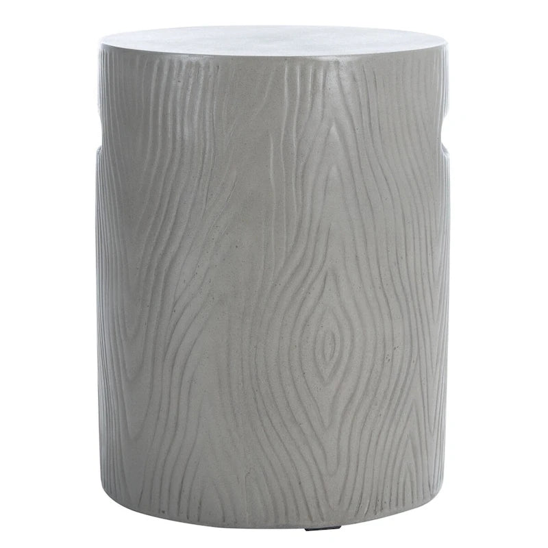 Table d'appoint d'intérieur/extérieur en béton Safavieh Reasilvia Trunk (gris foncé) - 14.9 x 14.9 x 16.5 - 15Wx15Px17H