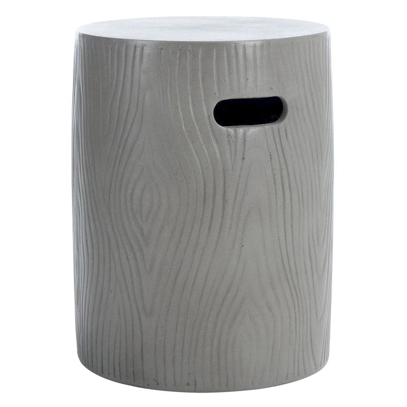 Table d'appoint d'intérieur/extérieur en béton Safavieh Reasilvia Trunk (gris foncé) - 14.9 x 14.9 x 16.5 - 15Wx15Px17H