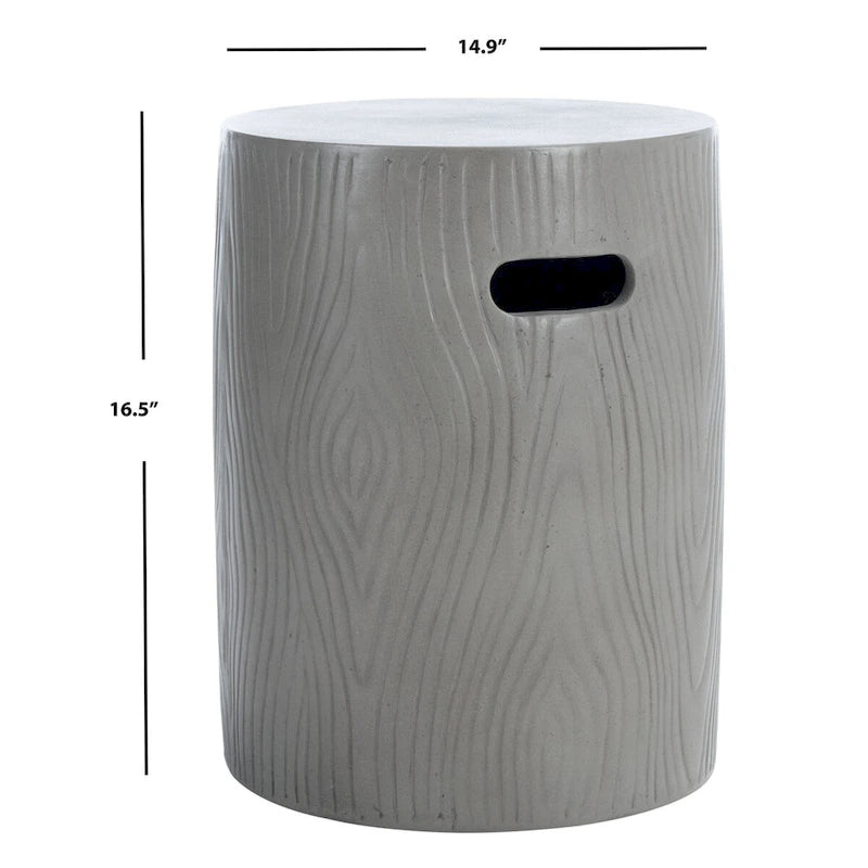 Table d'appoint d'intérieur/extérieur en béton Safavieh Reasilvia Trunk (gris foncé) - 14.9 x 14.9 x 16.5 - 15Wx15Px17H