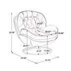 Fauteuil d'appoint en velours Okak avec pouf, fauteuil de salon moderne de style scandinave sans accoudoirs, fauteuil d'appoint doux et confortable pour regarder la télévision, jouer à des jeux