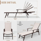 Chaises longues de jardin VredHom en aluminium réglables - 76,18 L 21,1 l 13,8 H