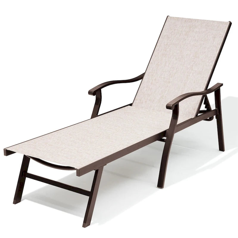 Chaises longues de jardin VredHom en aluminium réglables - 76,18 L 21,1 l 13,8 H