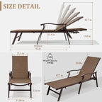 Chaises longues de jardin VredHom en aluminium réglables - 76,18 L 21,1 l 13,8 H