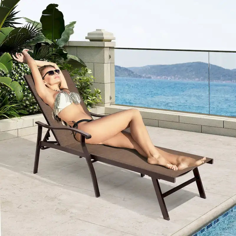 Chaises longues de jardin VredHom en aluminium réglables - 76,18 L 21,1 l 13,8 H