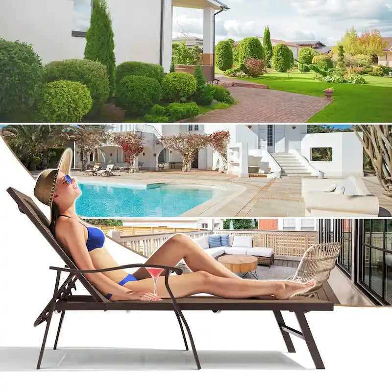 Chaises longues de jardin VredHom en aluminium réglables - 76,18 L 21,1 l 13,8 H