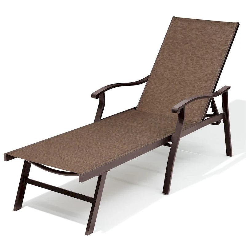 Chaises longues de jardin VredHom en aluminium réglables - 76,18 L 21,1 l 13,8 H