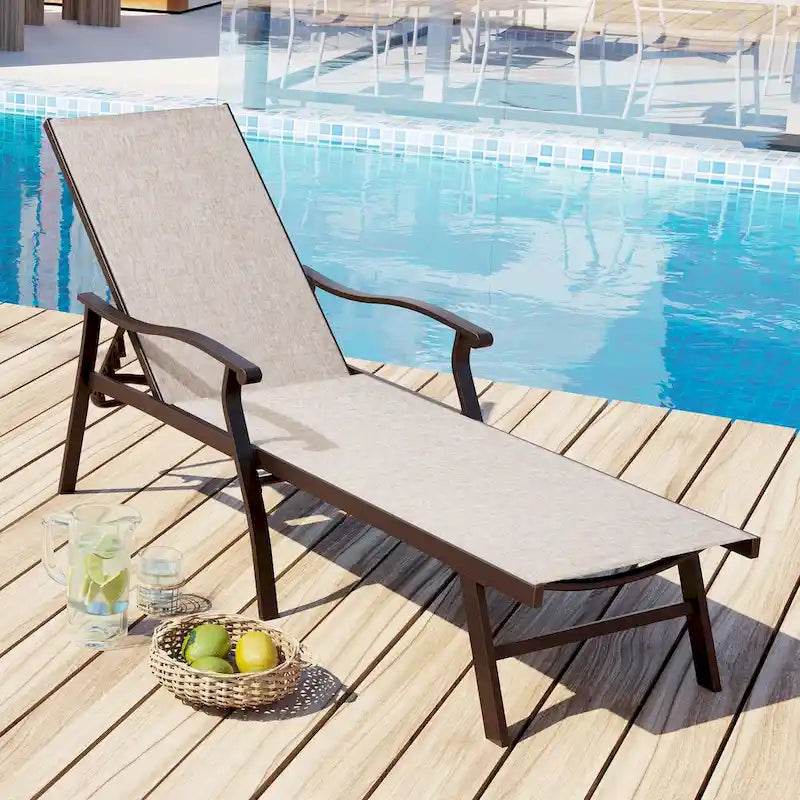 Chaises longues de jardin VredHom en aluminium réglables - 76,18 L 21,1 l 13,8 H