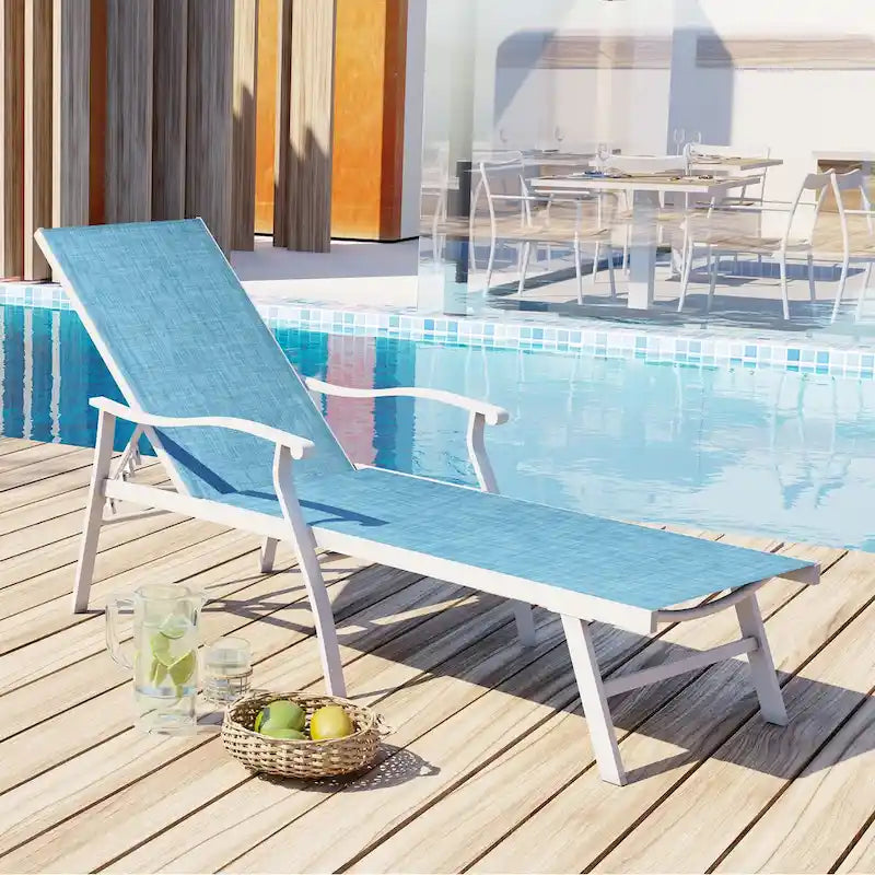 Chaises longues de jardin VredHom en aluminium réglables - 76,18 L 21,1 l 13,8 H