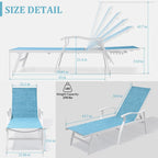 Chaises longues de jardin VredHom en aluminium réglables - 76,18 L 21,1 l 13,8 H