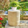 Glitzhome 18H Tabouret de Jardin/Table d'appoint Moderne MGO Faux Tambour