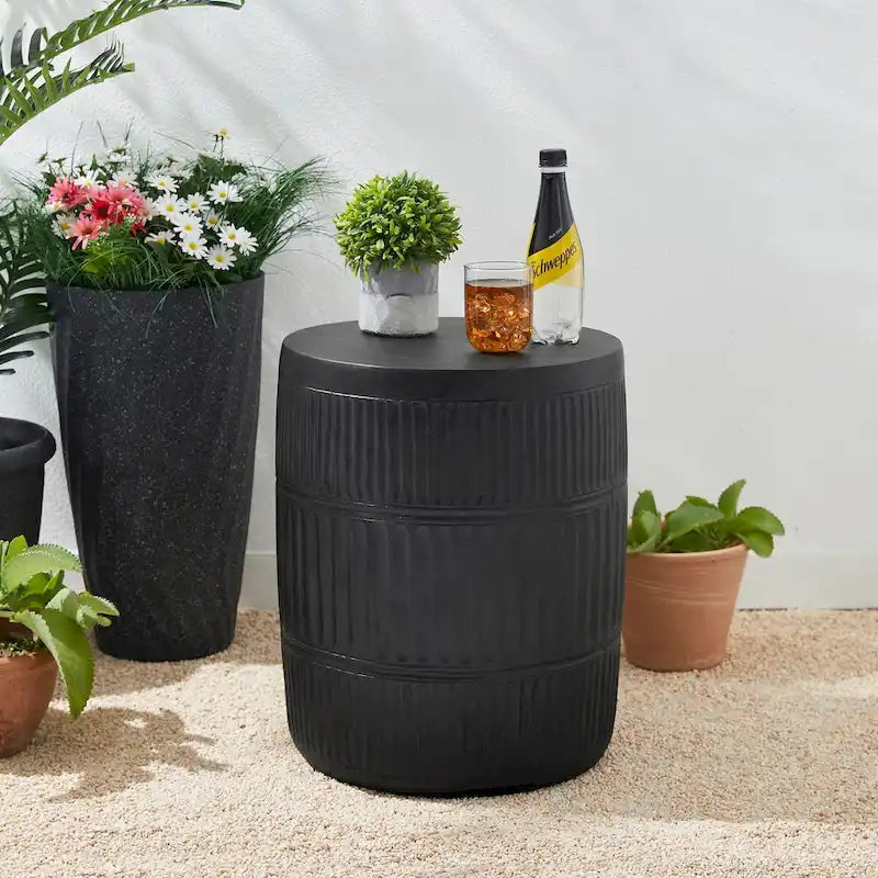 Glitzhome 18H Tabouret de Jardin/Table d'appoint Moderne MGO Faux Tambour