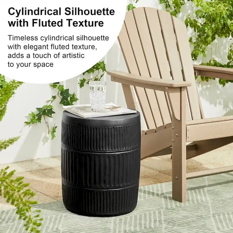 Glitzhome 18H Tabouret de Jardin/Table d'appoint Moderne MGO Faux Tambour