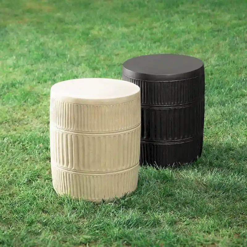 Glitzhome 18H Tabouret de Jardin/Table d'appoint Moderne MGO Faux Tambour