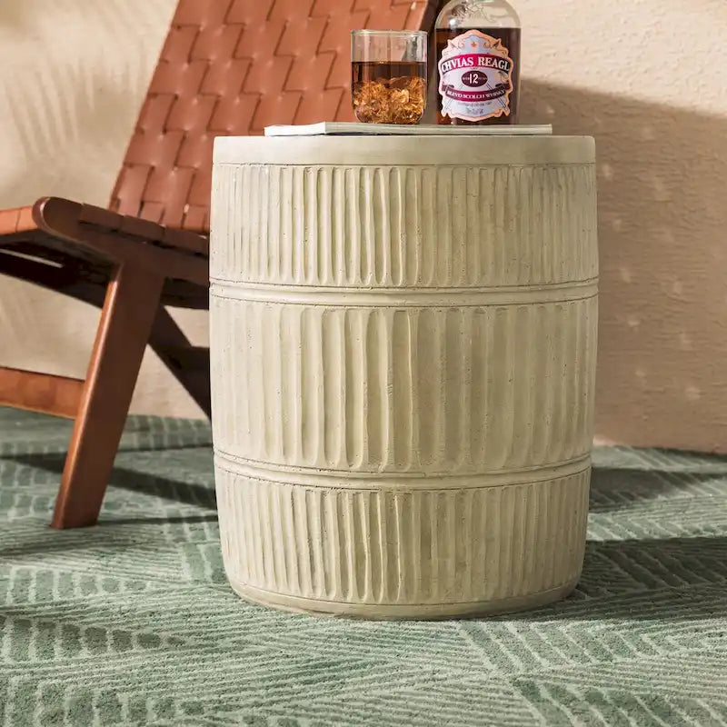 Glitzhome 18H Tabouret de Jardin/Table d'appoint Moderne MGO Faux Tambour