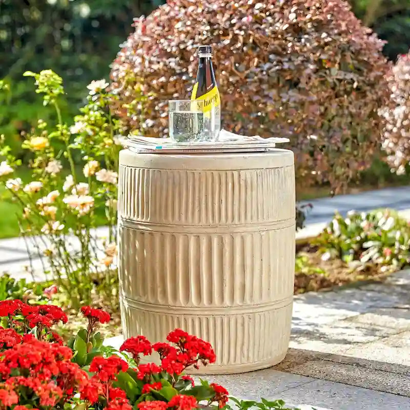 Glitzhome 18H Tabouret de Jardin/Table d'appoint Moderne MGO Faux Tambour