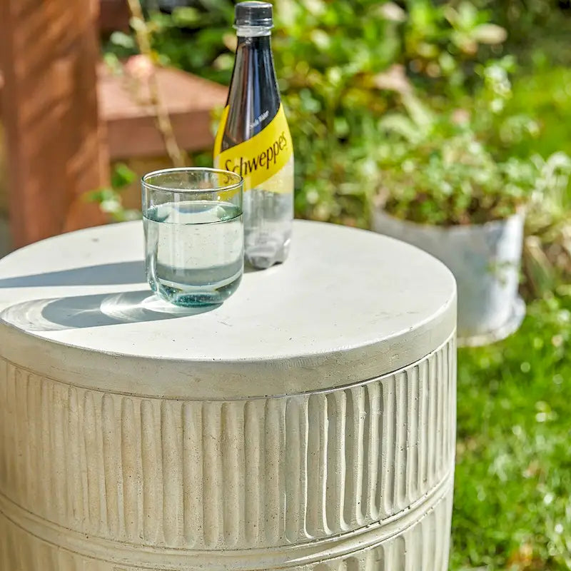 Glitzhome 18H Tabouret de Jardin/Table d'appoint Moderne MGO Faux Tambour