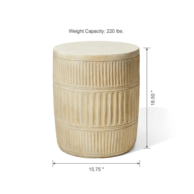 Glitzhome 18H Tabouret de Jardin/Table d'appoint Moderne MGO Faux Tambour