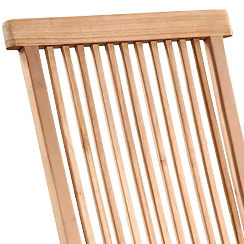 Chaise pliante Fuling en teck à lattes, finition naturelle, pour intérieur et extérieur