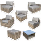 Ensemble de sièges en rotin 10 pièces Ventura à chaises multiples