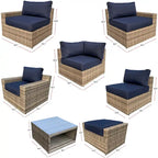 Ensemble de sièges en rotin 10 pièces Ventura à chaises multiples