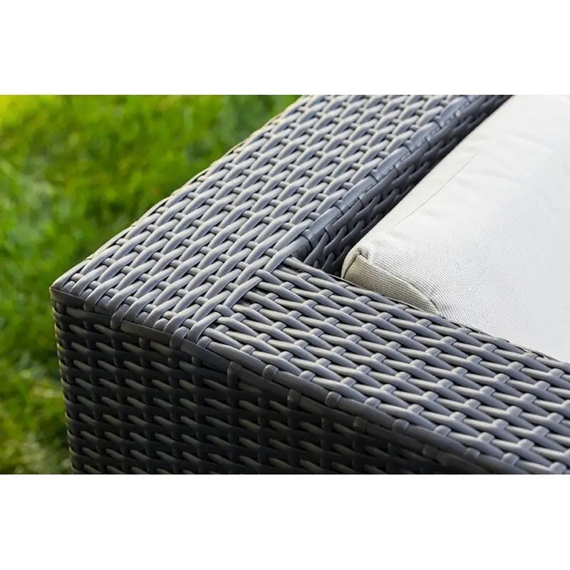 Salon de jardin Ohana 9 pièces en osier noir avec coussins - Aucun assemblage requis