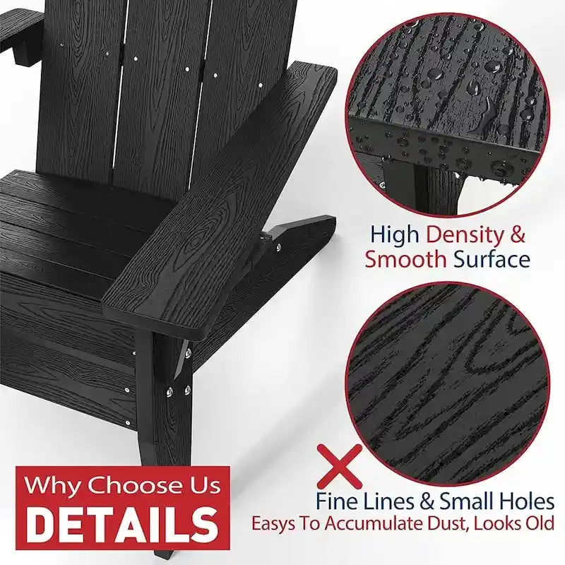 WINSOON Fauteuil Adirondack avec Porte-gobelet Tous Temps, Fabriqué en HIPS